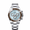 The Oyster Perpetual Cosmograph Daytona in platinum features an ice-blue dial with contrasting counters. The watch is fitted with an Oyster bracelet and a chestnut brown Cerachrom bezel with a tachymeter. -m126506-0001 40mm